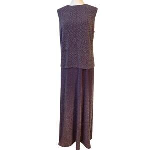 Alex Evenings Glitter Embellished Long Gown Plus Petite‎ Size 16WP